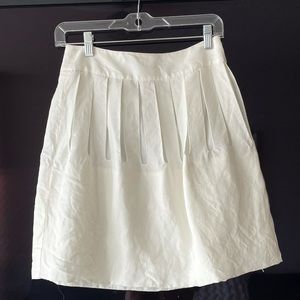 Diane Von Furstenberg Pleated White Skirt